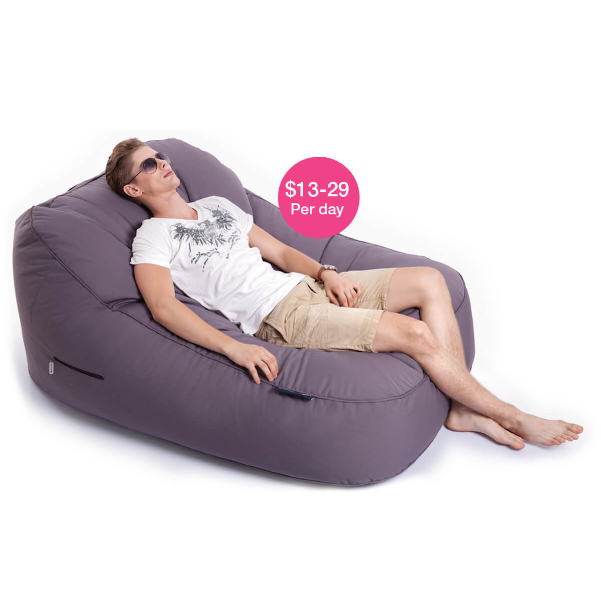 Twin lounger beanbag for hire